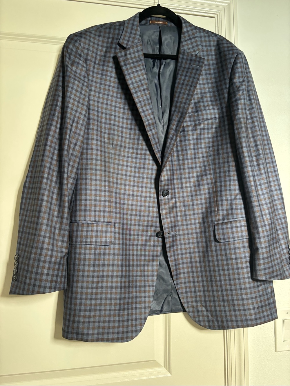 Peter Millar Blue and Brown Checked Sport Coat